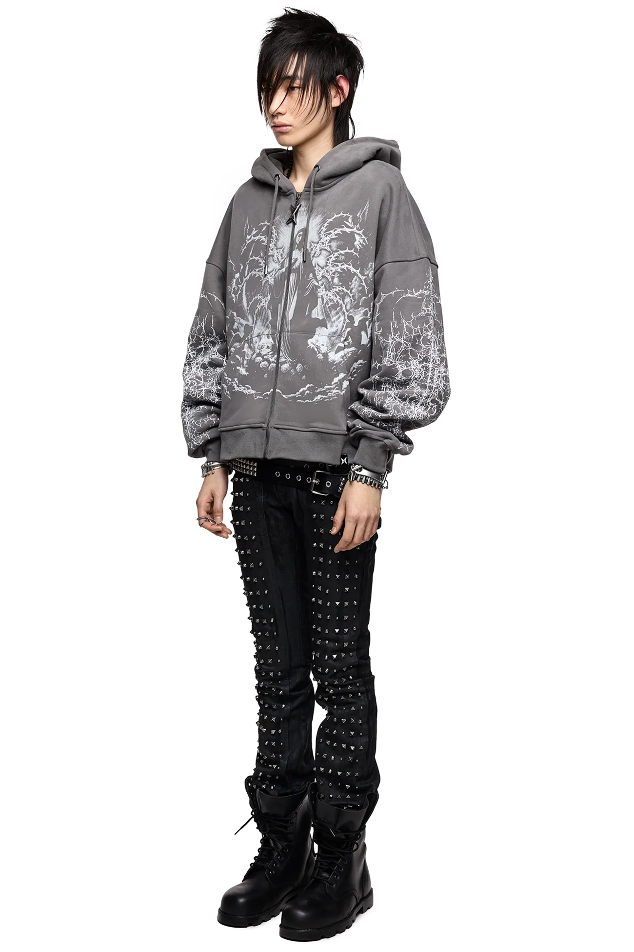 Ascension Grey Zip Up Hoodie - Image 3