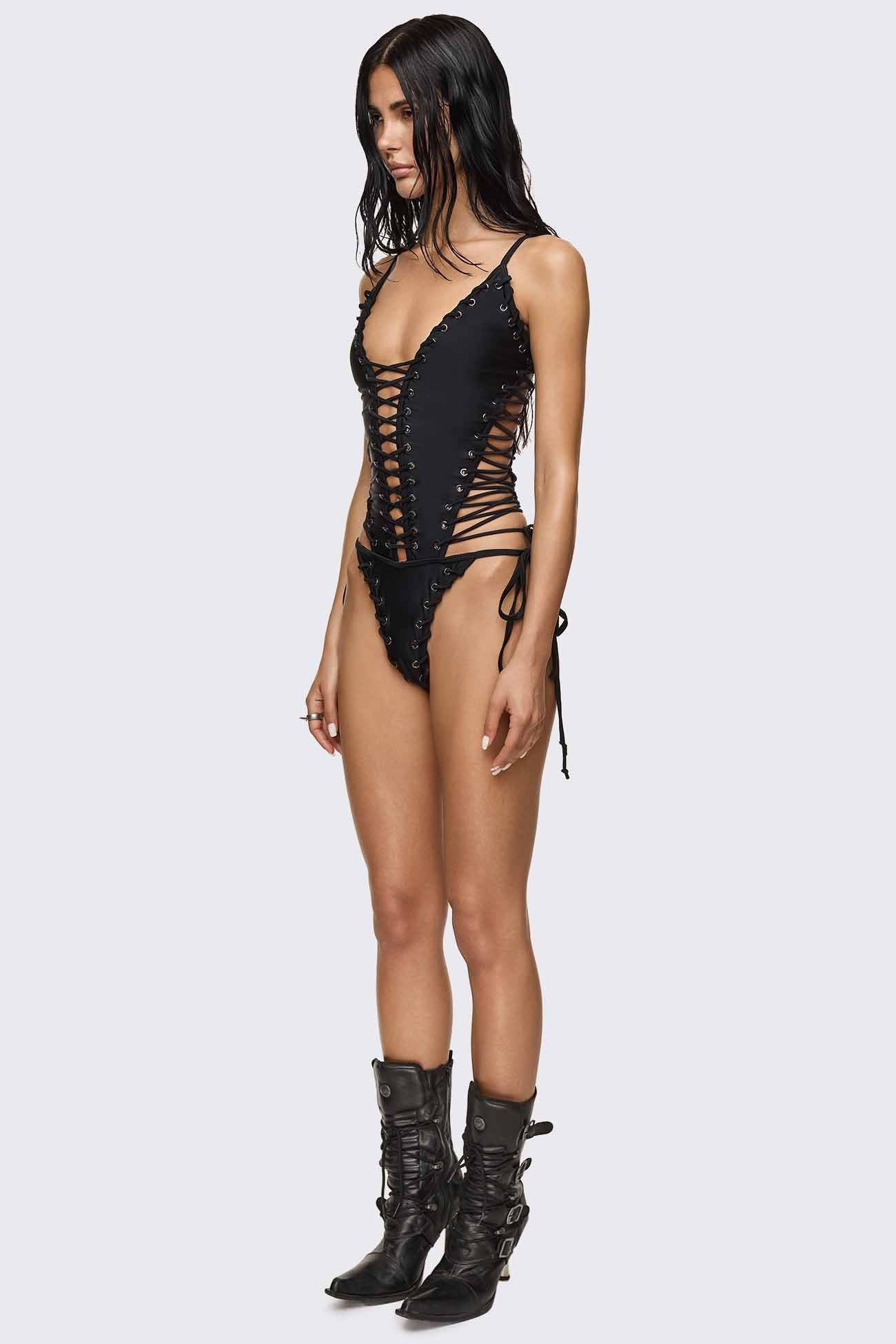 Bad Decisions Lace-up Swimsuit - Image 5