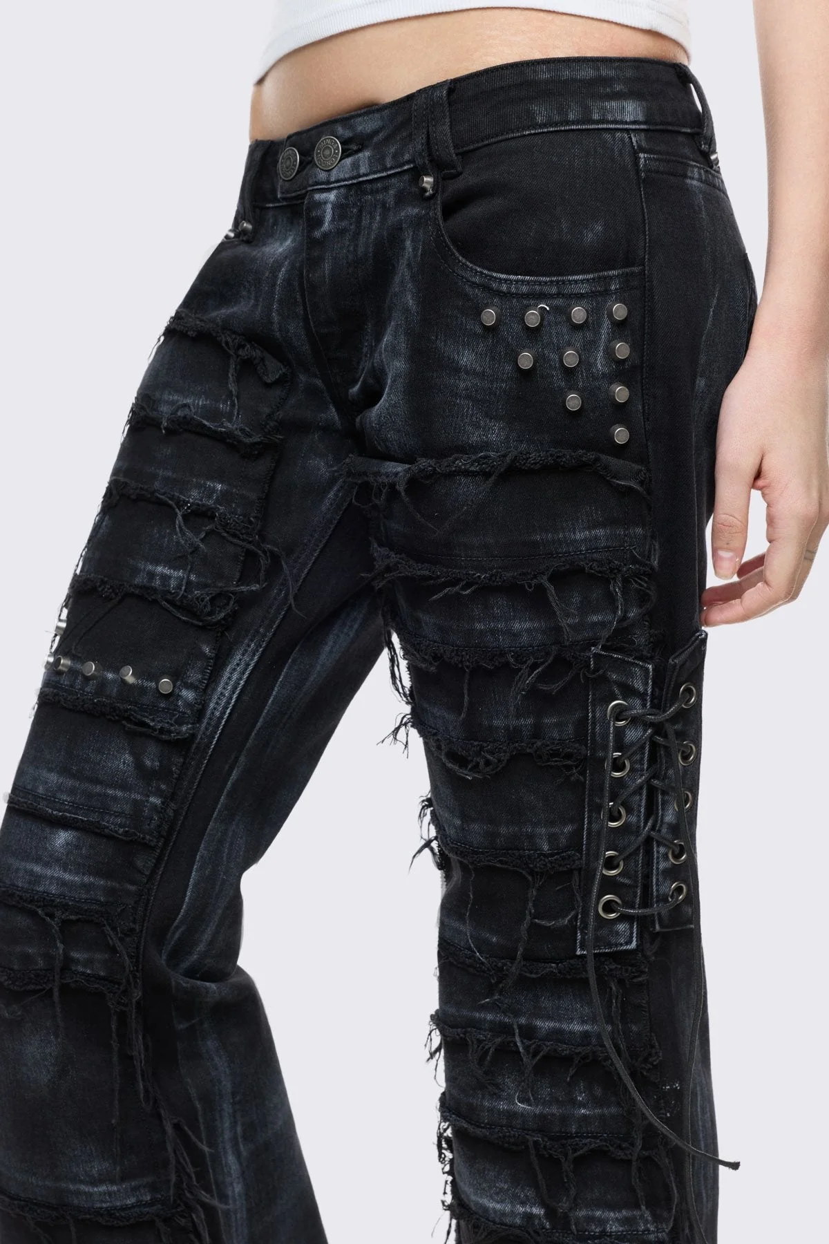 Dash Distressed Flared Jeans - Image 3