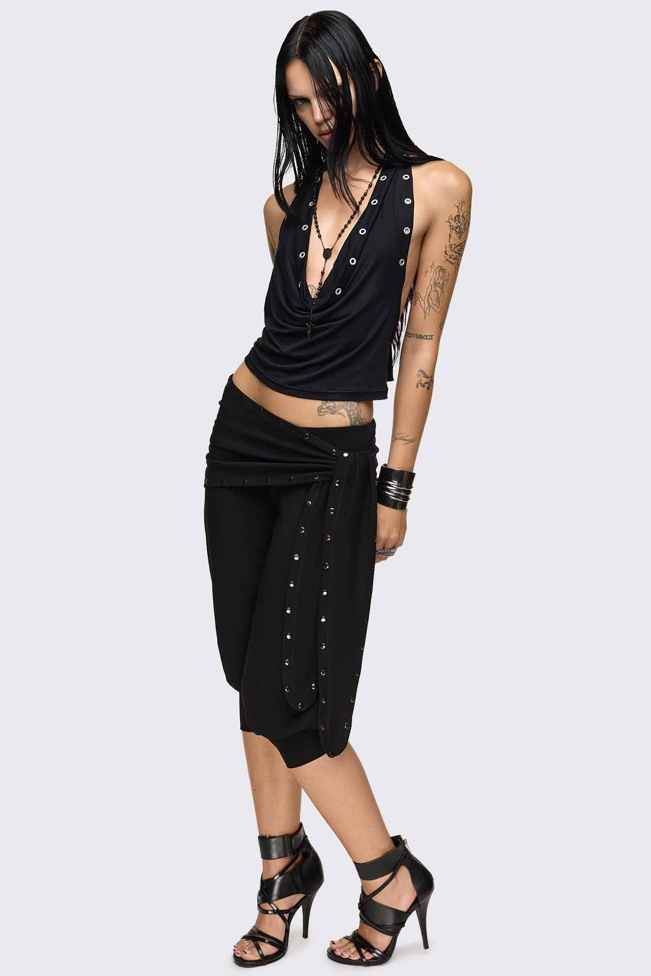 Dead Tide Studded Balloon Capri Pants - Image 7