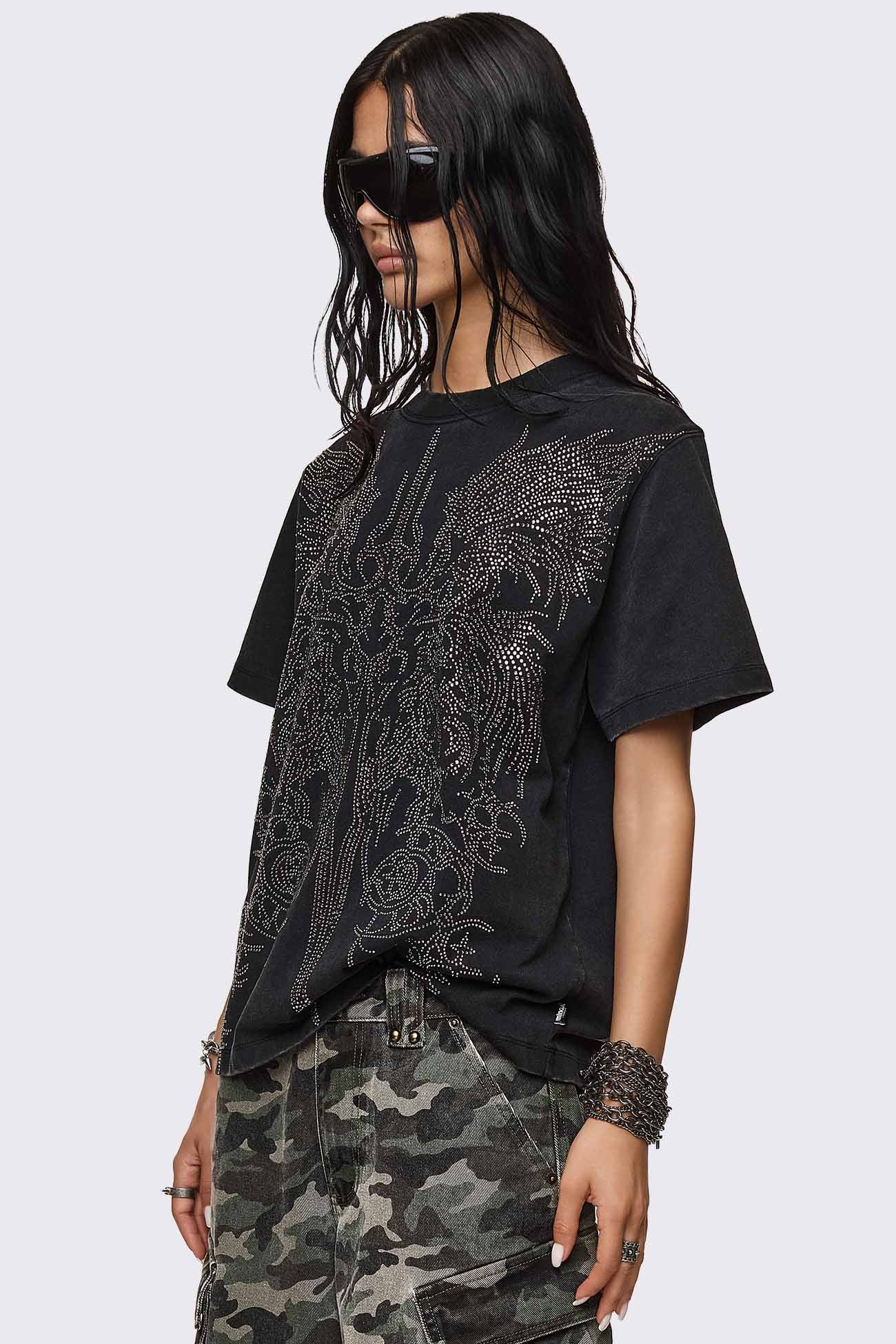 Elysium Sigil Rhinestone Graphic T-Shirt - Image 4