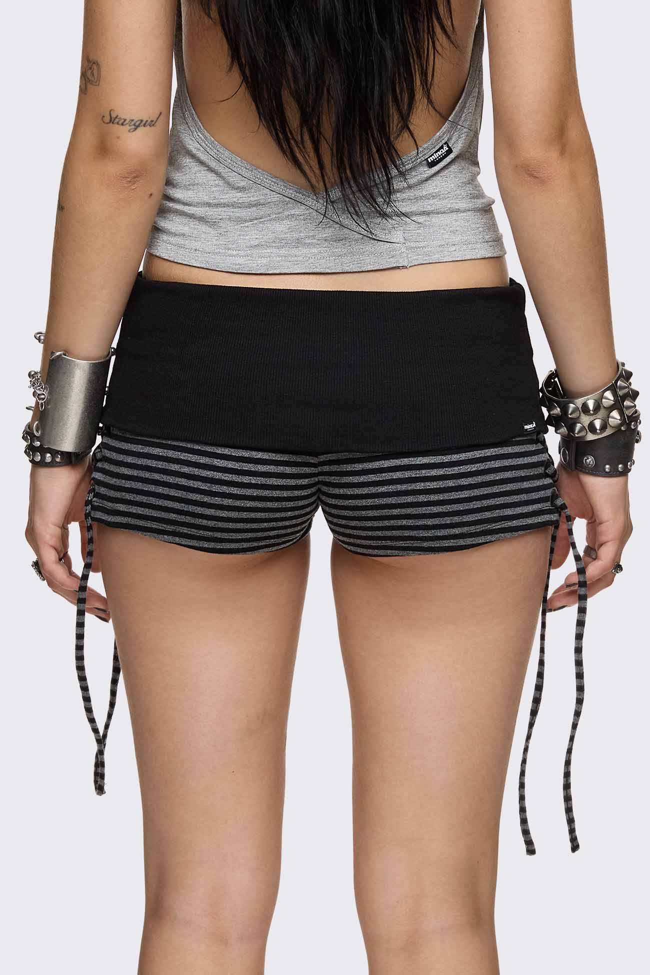 Empire Military Striped Mini Shorts - Image 6