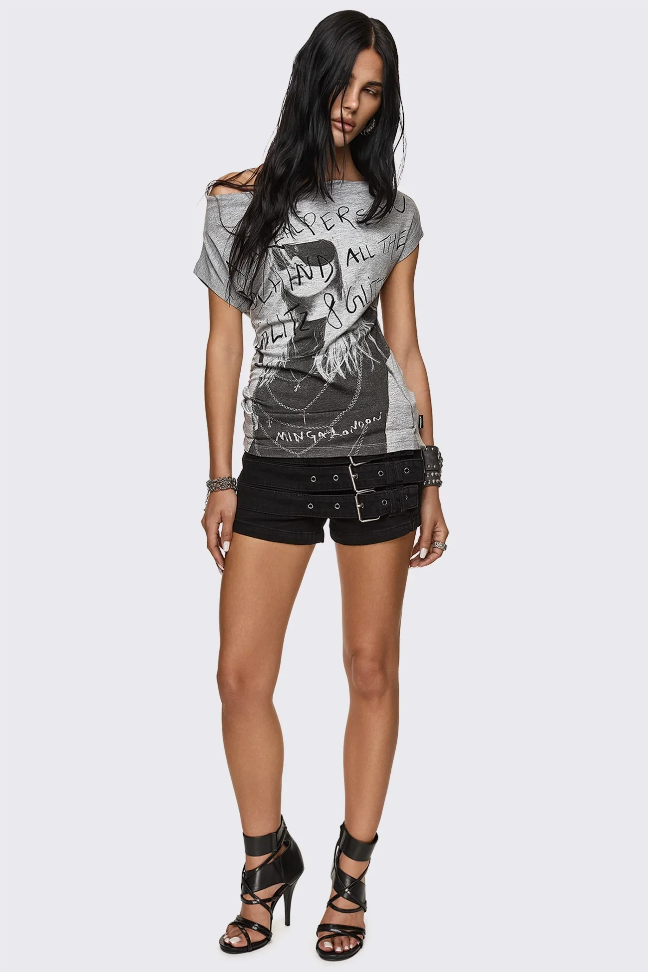 Glitz & Glitter Graphic Off-Shoulder Top - Image 6