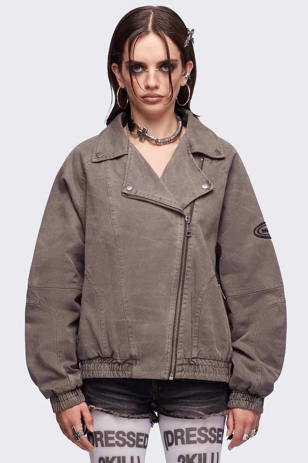 Harley Taupe Bomber Jacket - Image 2