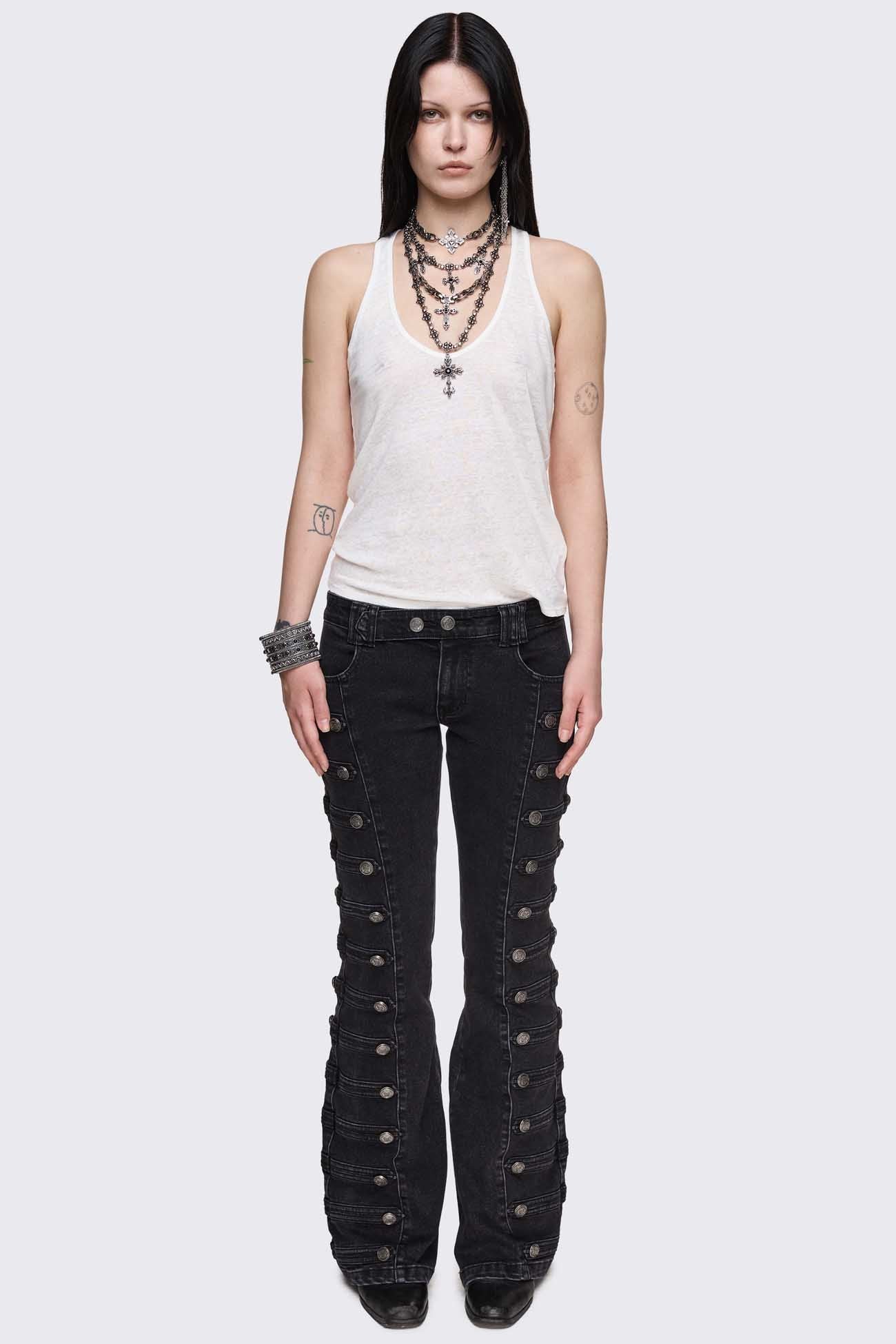 Hilda Military Flared Jeans - Image 3