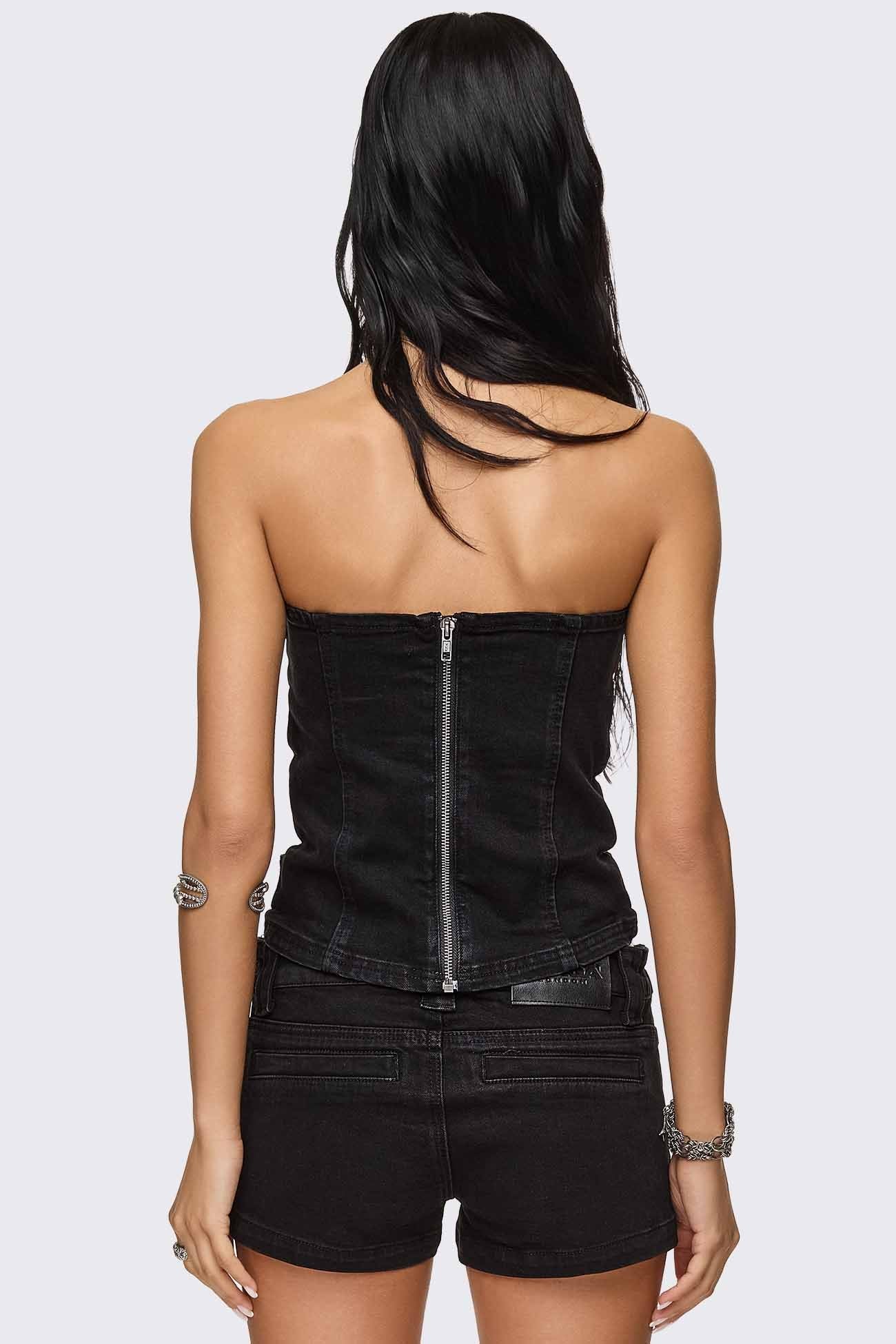 Kendrix Belted Denim Bandeau Top - Image 7