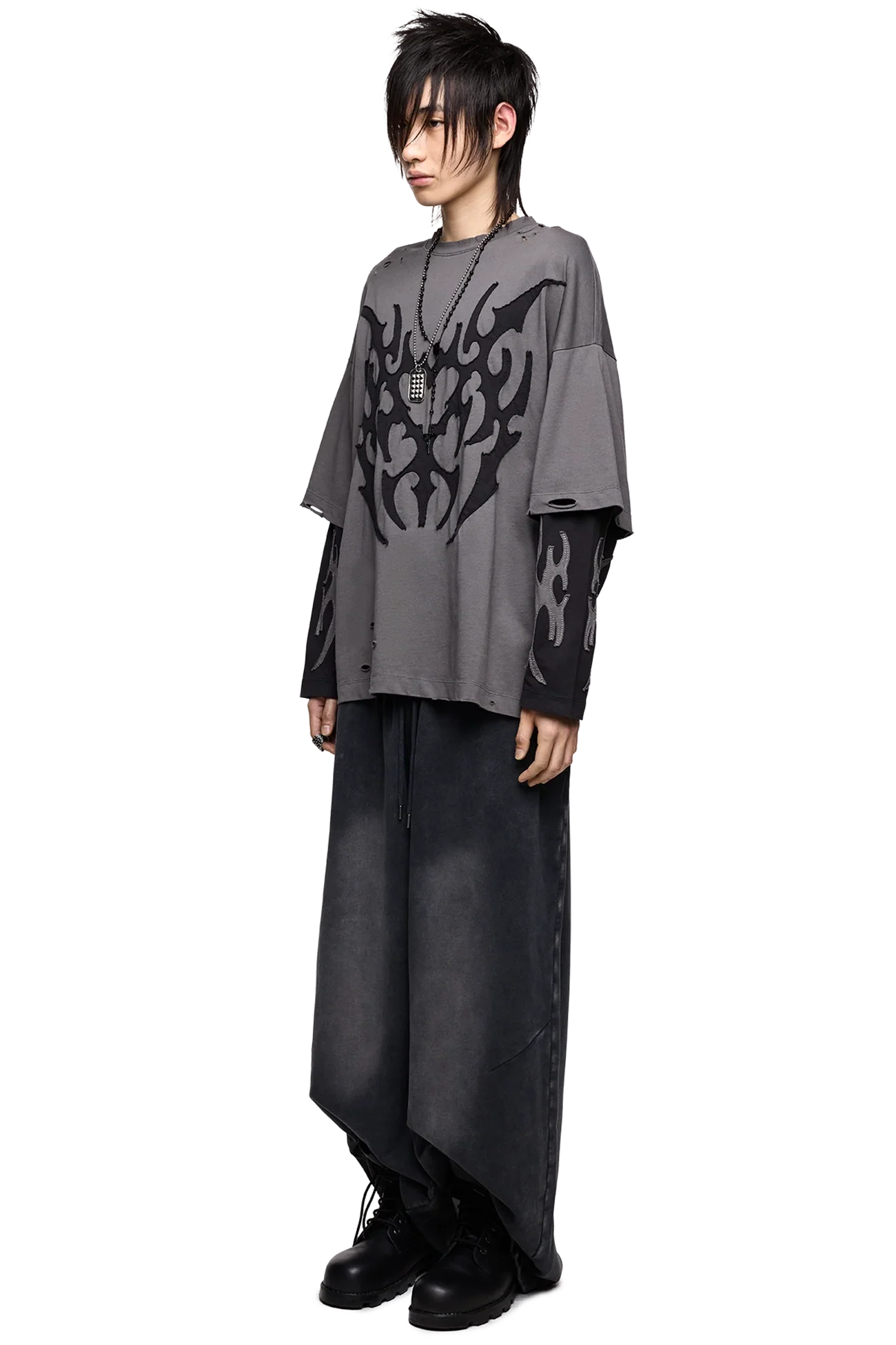 Luvx Grey Layered T-Shirt - Image 3