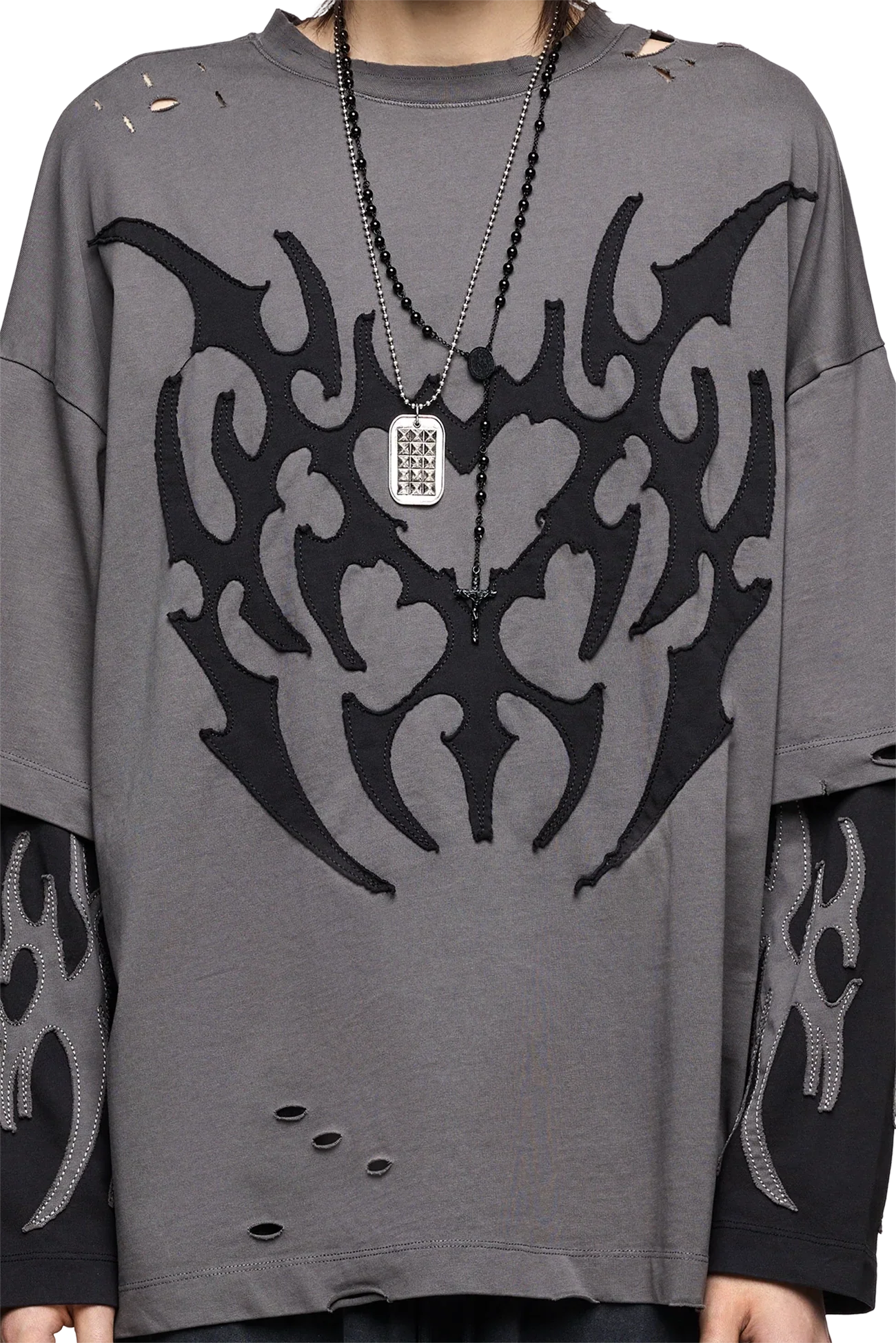 Luvx Grey Layered T-Shirt - Image 4
