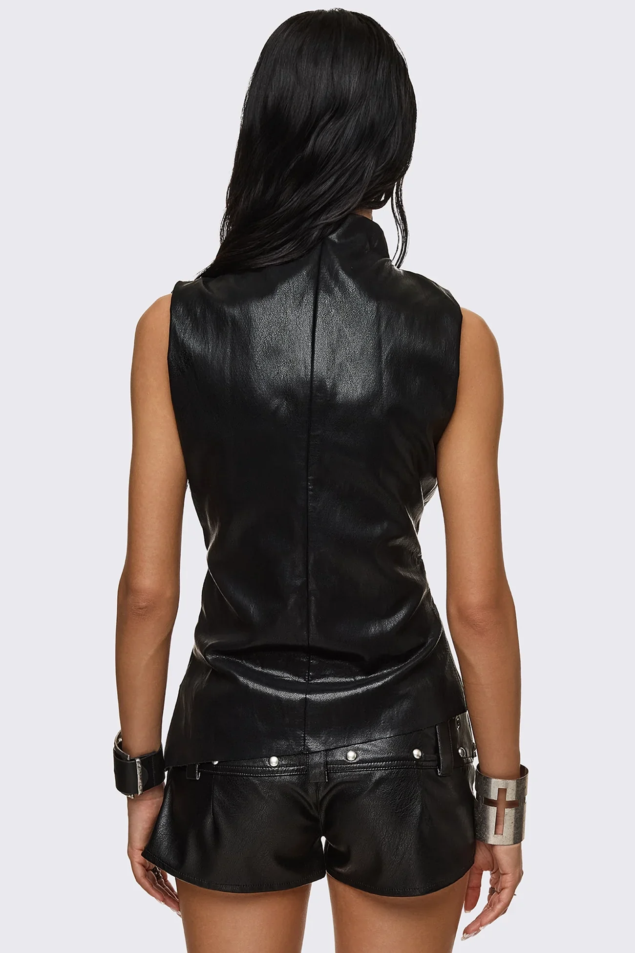Null Faux Leather Vest Top - Image 5