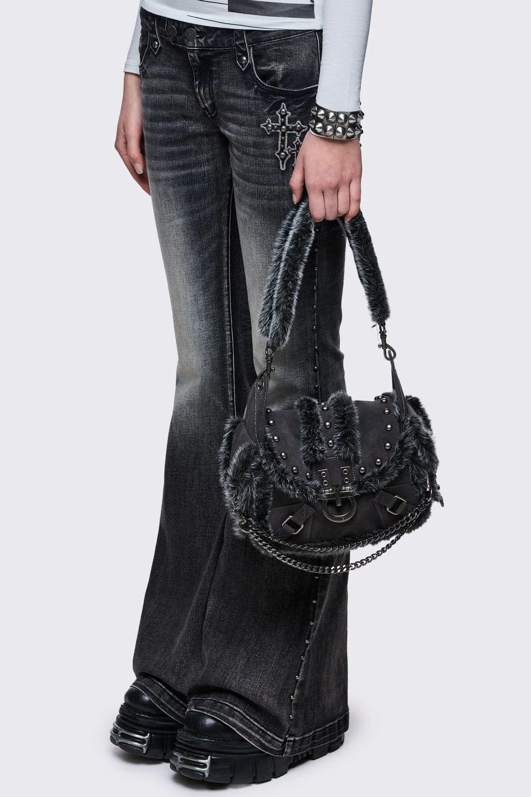 Polly Faux Suede Shoulder Bag - Image 8