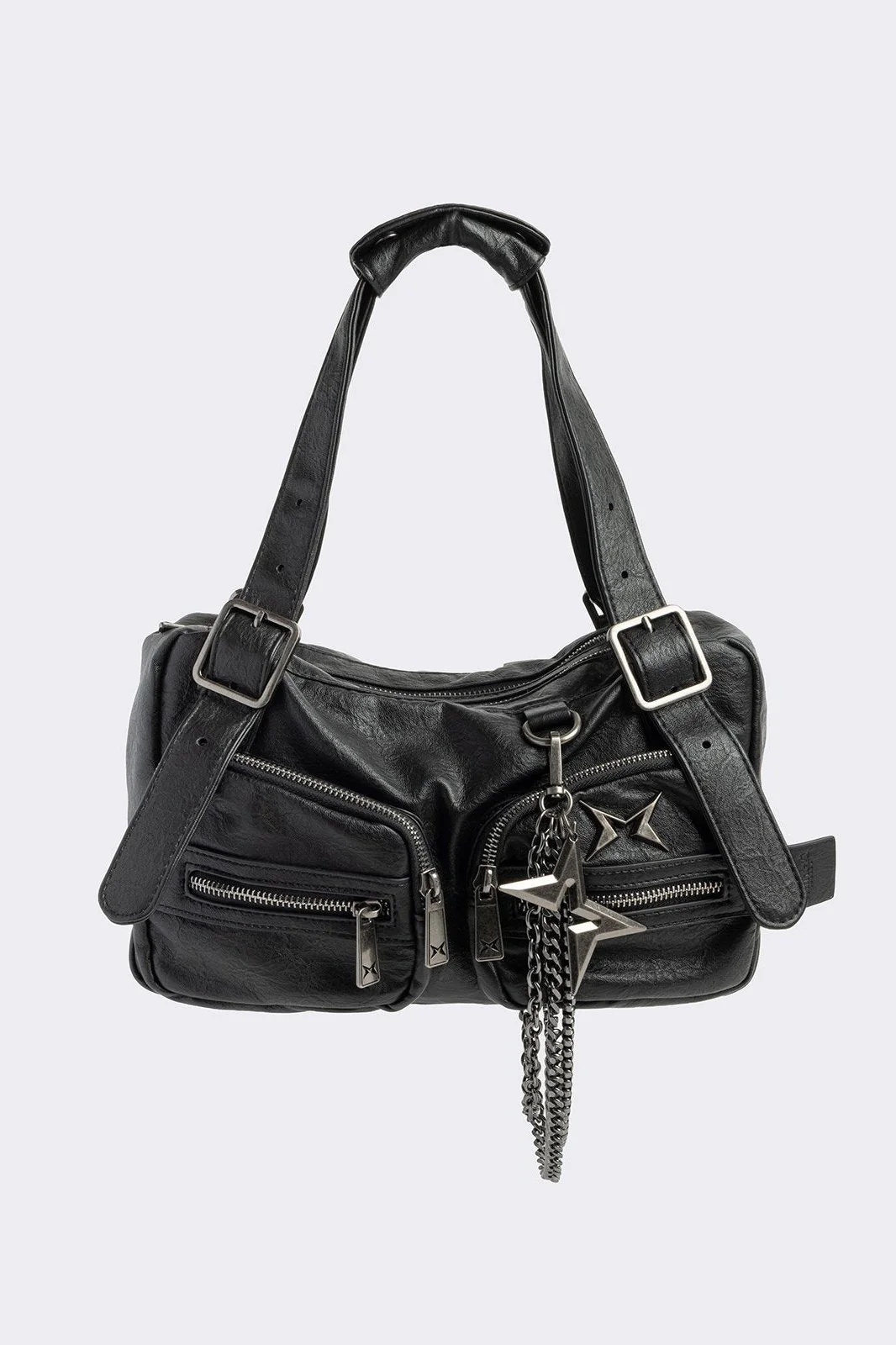 Soot Faux Leather Shoulder Bag