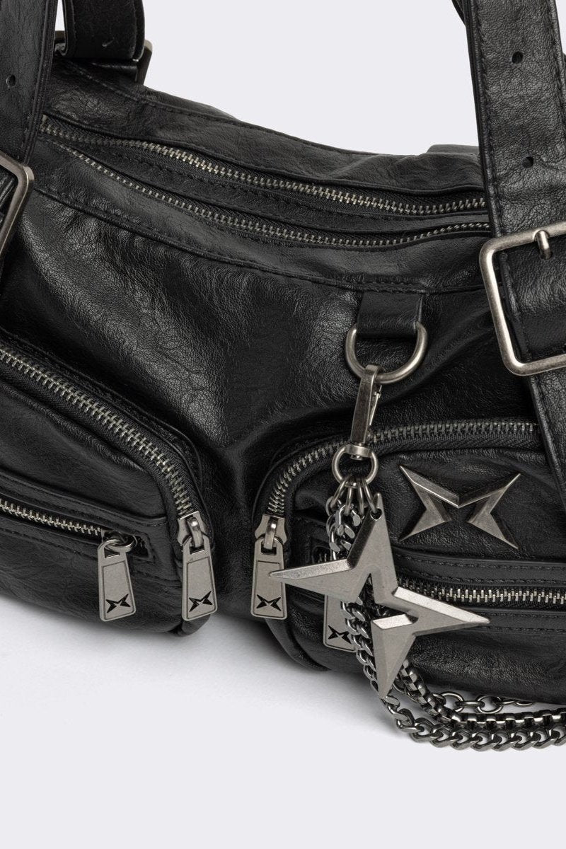 Soot Faux Leather Shoulder Bag - Image 2