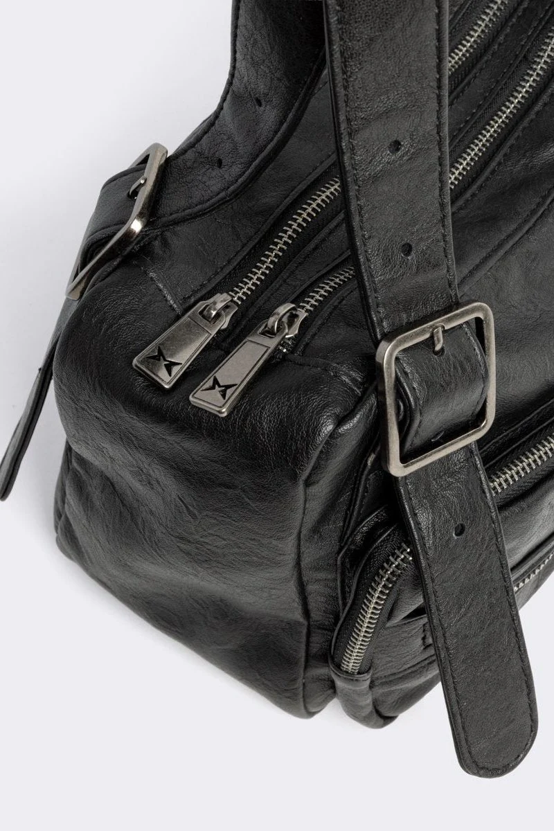 Soot Faux Leather Shoulder Bag - Image 4