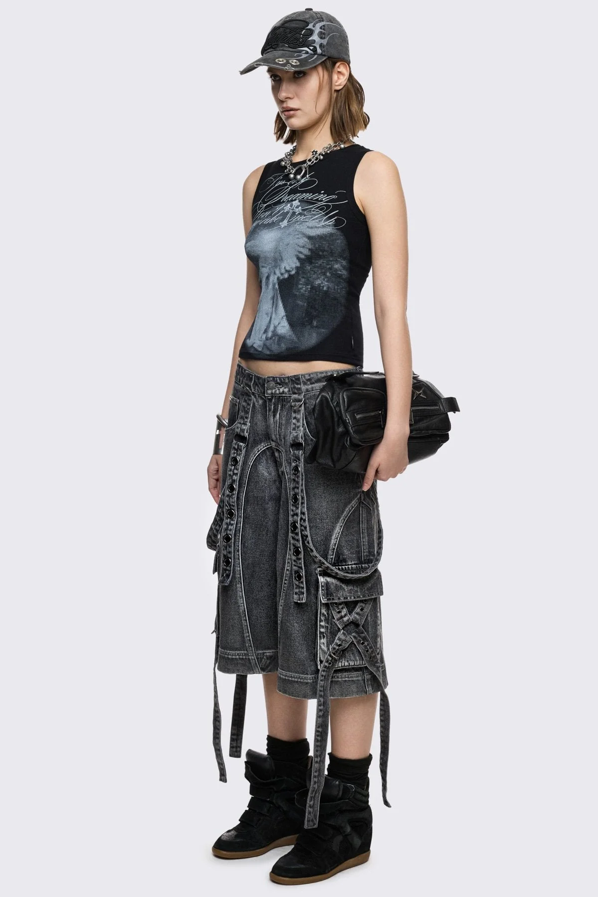 Trek Grey Washed Cargo Jorts - Image 8