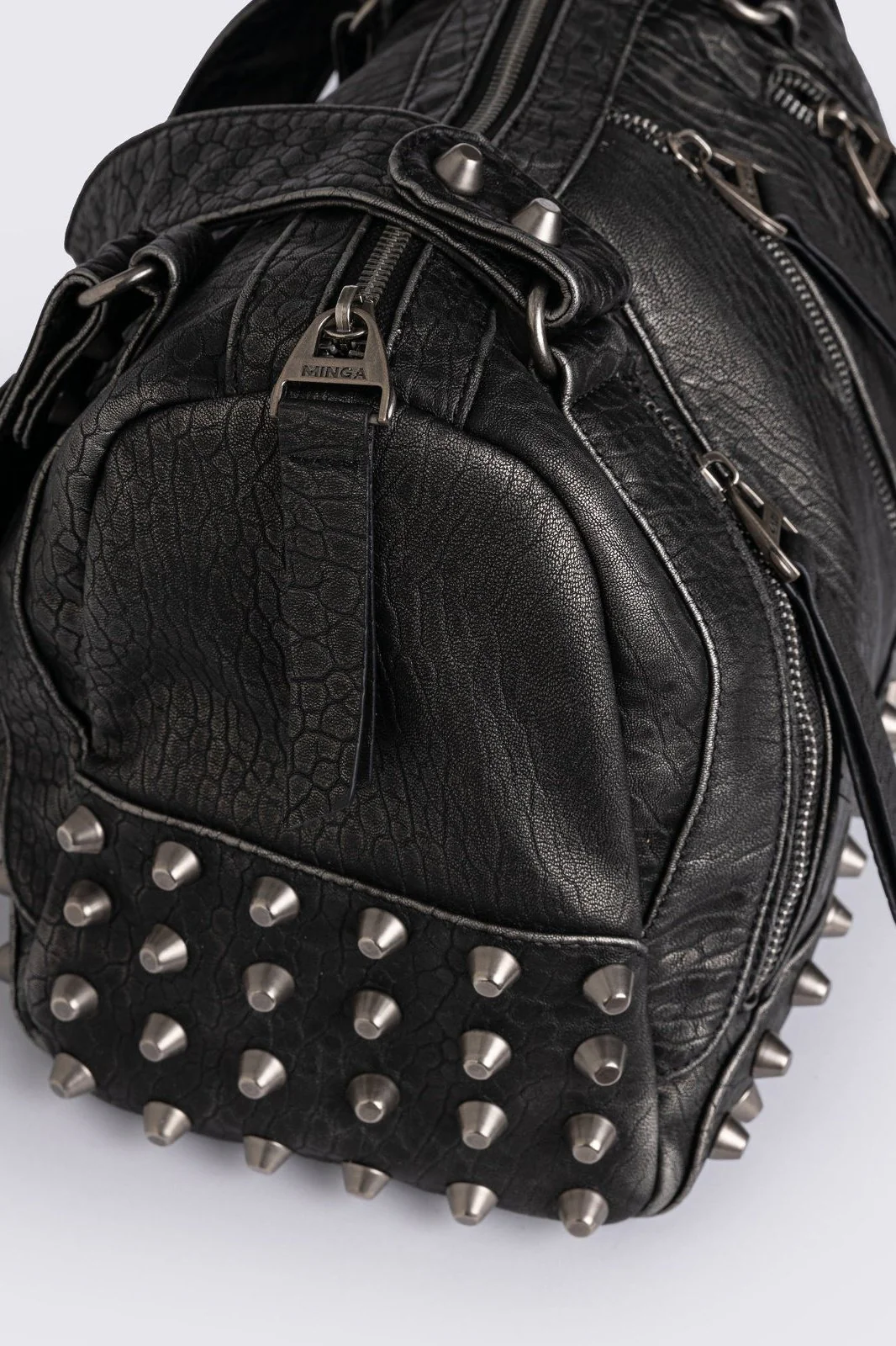 Xena Studded Faux Leather Shoulder Bag - Image 3