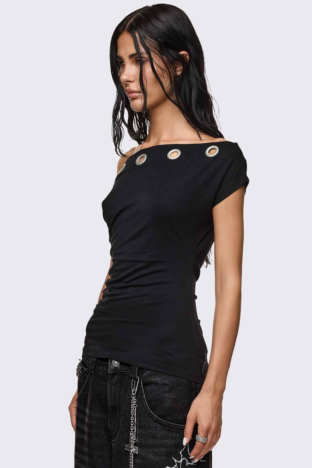 Zadie Eyelet Off-Shoulder Top - Image 3